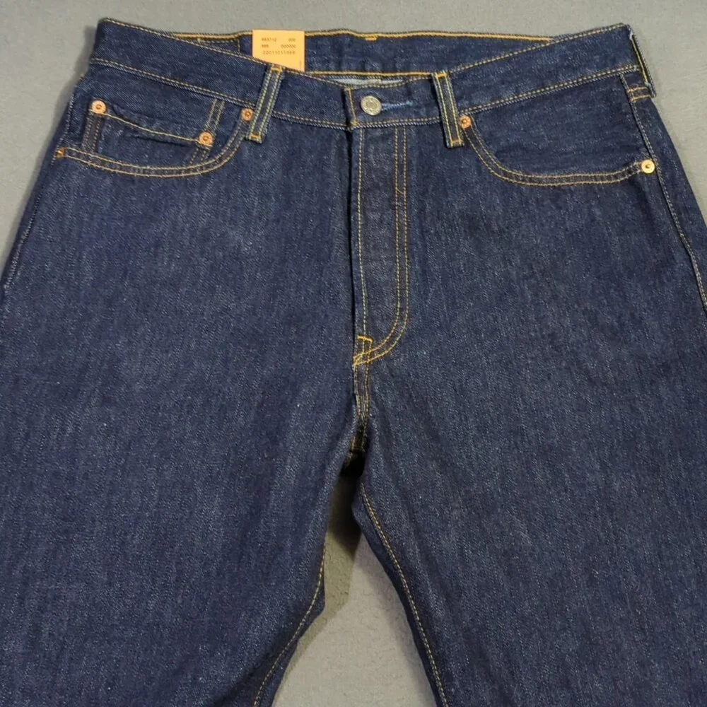 Levi's VTG Jeans Men's 34x34 Blue Deadstock 501 Straight Button Fly Denim Y2K